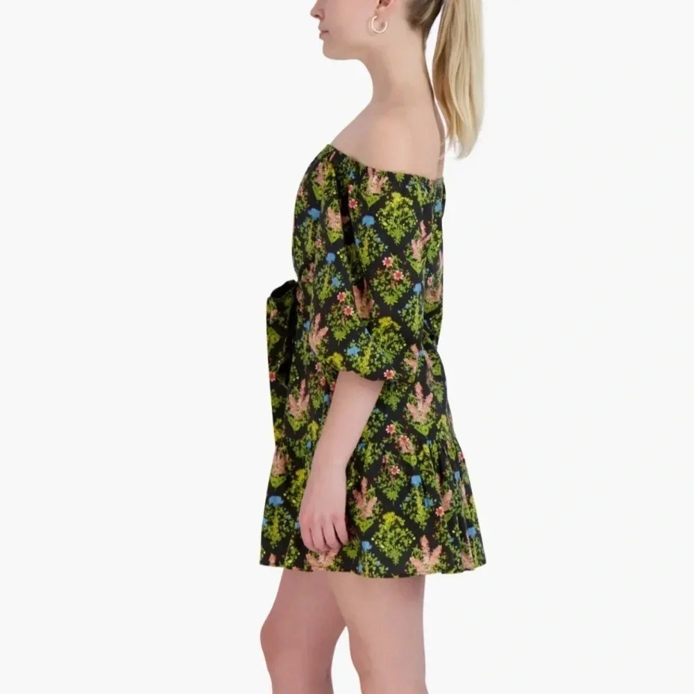 NWT LAUNDRY By SHELLI SEGAL Tie Waist Off The Shoulder Mini Dress - Picture 3 of 4